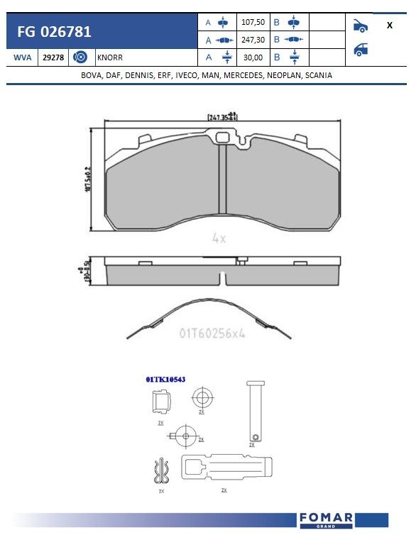 Set placute frana,frana disc FG 026781 FOMAR Friction
